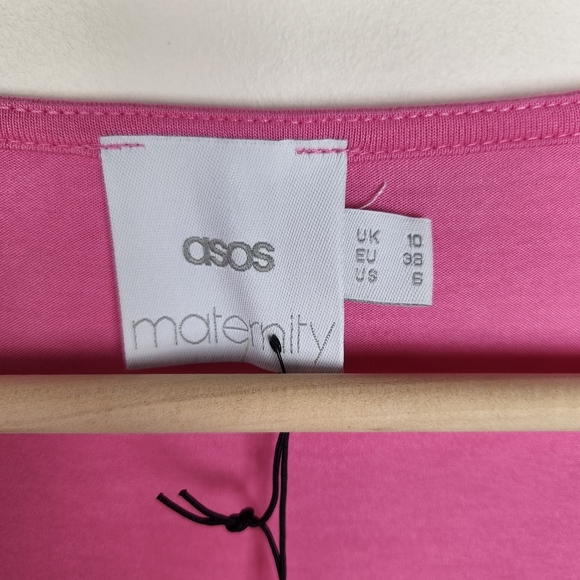NWT Asos Maternity Pink Sweetheart Neckline Sleeveless Tank Top Shirt Sz 6 - Picture 3 of 5